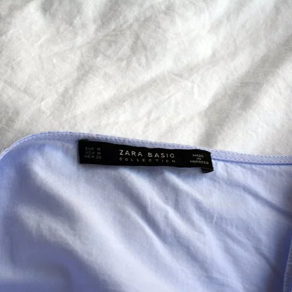 Zara Blue Ruffle Wrap Top‎ - Picture 2 of 6